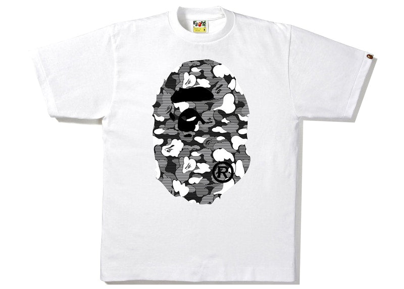 BAPE Stripe ABC Camo Big Ape Head Tee White/Black