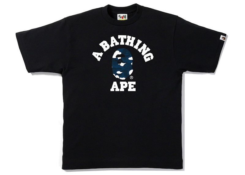 BAPE Stripe ABC Camo College Tee Black/Navy