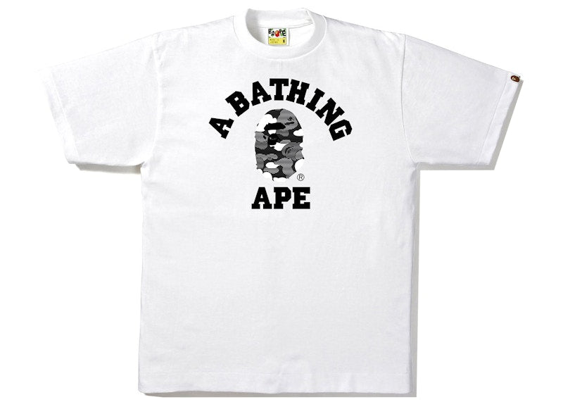 BAPE Stripe ABC Camo College Tee White/Black