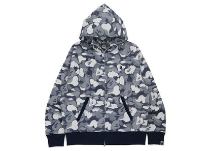 BAPE Stripe ABC Camo Relaxed Fit Full Zip Hoodie Navy