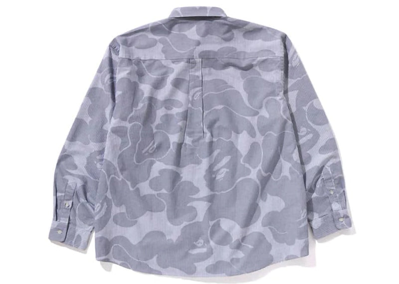 BAPE Stripe Camo Relaxed Fit Shirt Gray