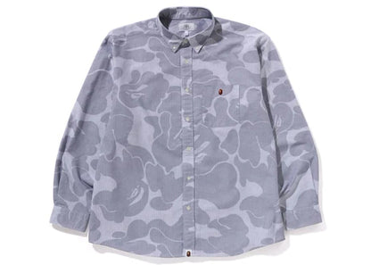 BAPE Stripe Camo Relaxed Fit Shirt Gray