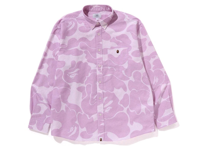 BAPE Stripe Camo Relaxed Fit Shirt Purple