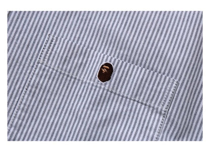 BAPE Stripe One Point Loose Fit Shirt Black
