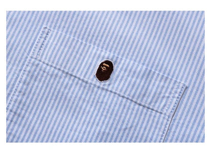 BAPE Stripe One Point Loose Fit Shirt Navy