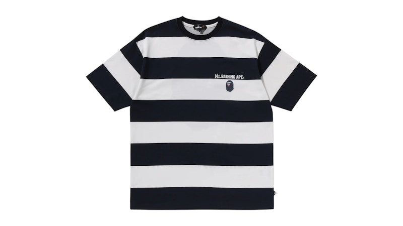 BAPE Stripe Print IV Tee Navy