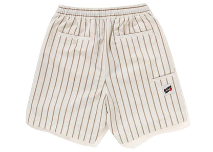 BAPE Stripe Work Shorts Ivory
