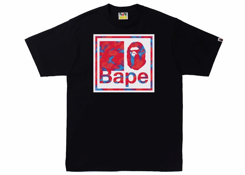 BAPE Stroke Camo Quadrangle Tee Black/Red