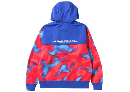 BAPE Stroke Camo Relaxed Fit Zip Hoodie Red
