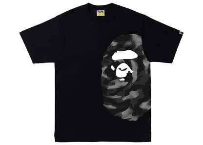 BAPE Stroke Camo Side Big Ape Head Tee Black/Black