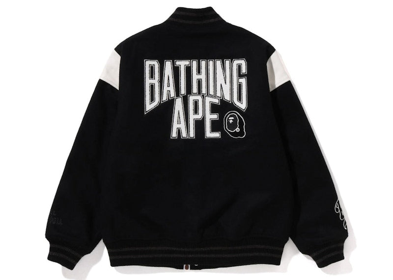 BAPE Switch Shoulder Varsity Jacket Black