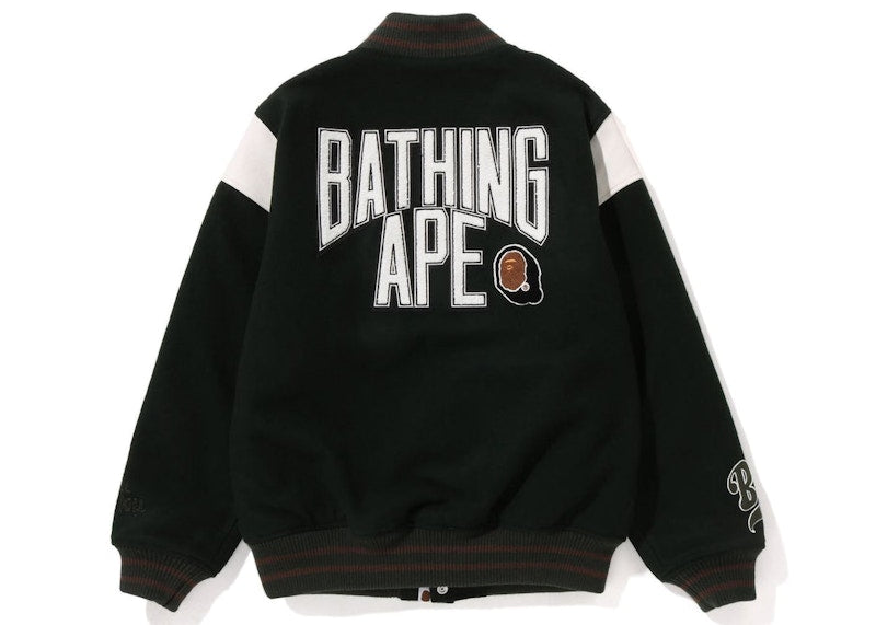 BAPE Switch Shoulder Varsity Jacket Green