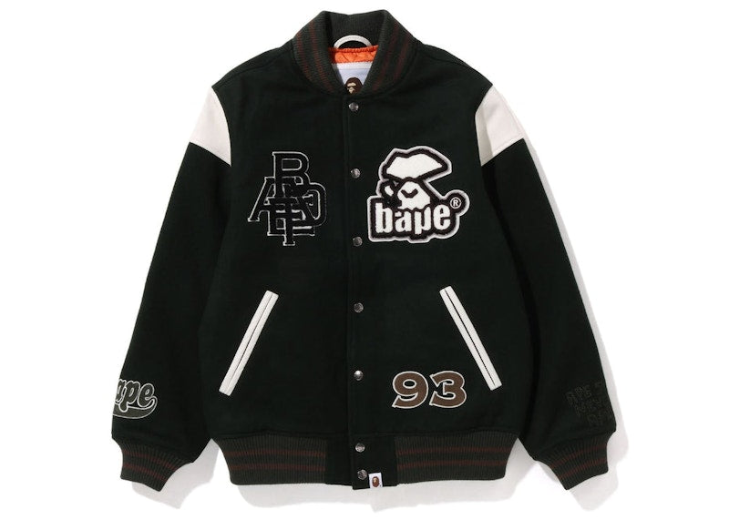 BAPE Switch Shoulder Varsity Jacket Green
