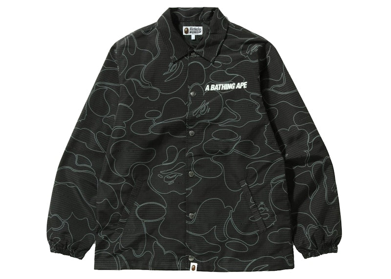 BAPE Text Code Camo Coach Jacket Black