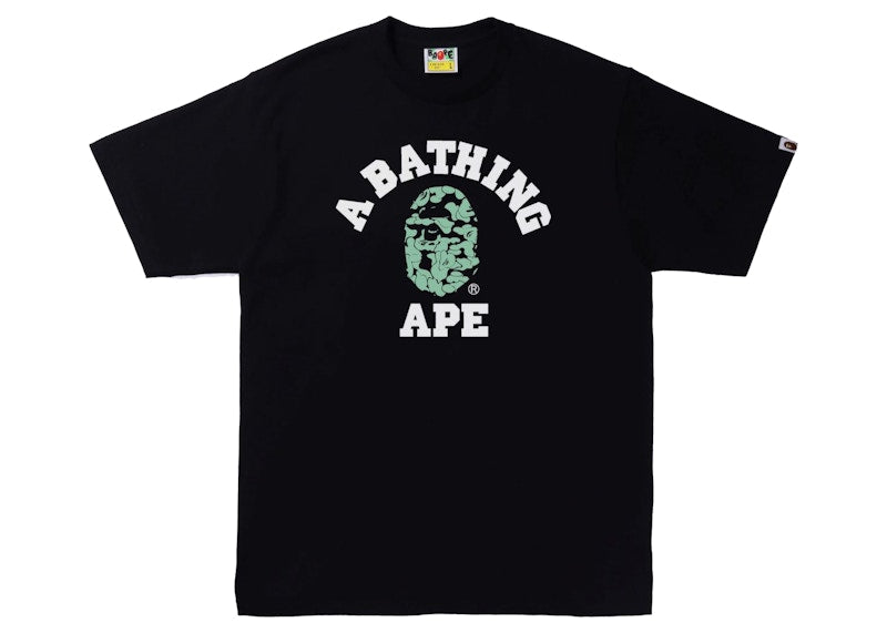 BAPE Text Code Camo College Tee Black