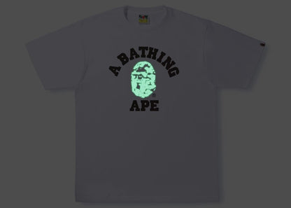 BAPE Text Code Camo College Tee White