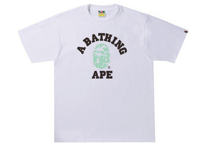 BAPE Text Code Camo College Tee White
