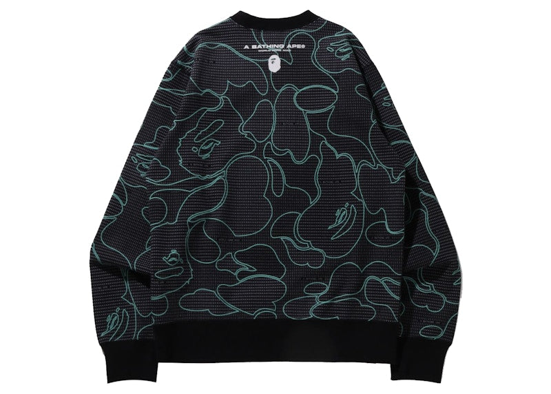 BAPE Text Code Camo Crewneck Black