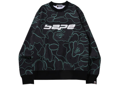 BAPE Text Code Camo Crewneck Black
