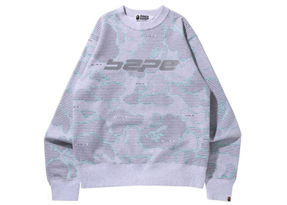 BAPE Text Code Camo Crewneck Gray