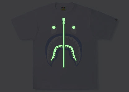 BAPE Text Code Camo Shark Tee White