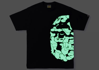 BAPE Text Code Camo Side Big Ape Head Tee Black