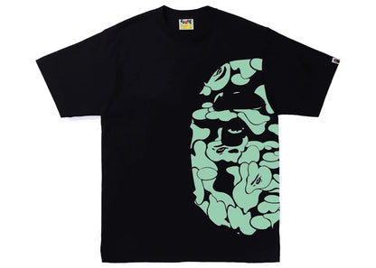 BAPE Text Code Camo Side Big Ape Head Tee Black