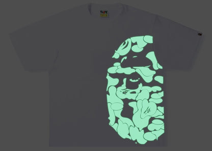 BAPE Text Code Camo Side Big Ape Head Tee White