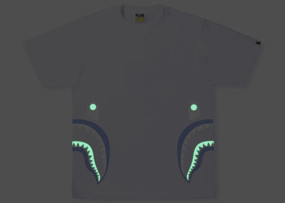 BAPE Text Code Camo Side Shark Tee White