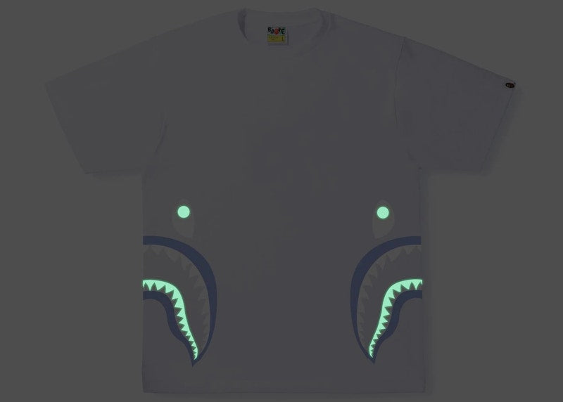 BAPE Text Code Camo Side Shark Tee White