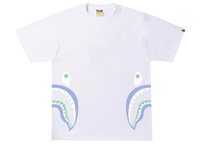 BAPE Text Code Camo Side Shark Tee White