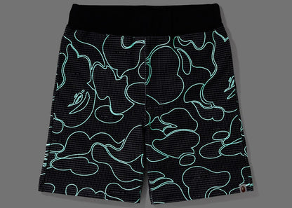 BAPE Text Code Camo Sweat Shorts Black