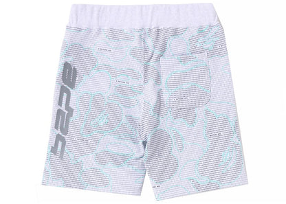 BAPE Text Code Camo Sweat Shorts Gray