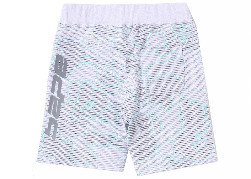 BAPE Text Code Camo Sweat Shorts Gray