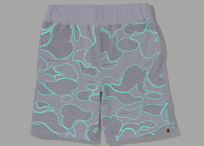 BAPE Text Code Camo Sweat Shorts Gray