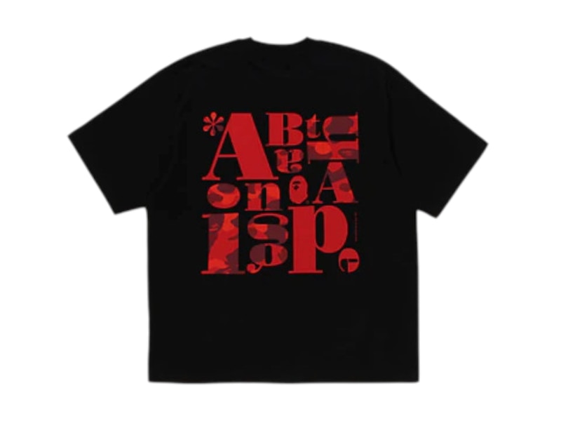BAPE Text Graphic Tee Black