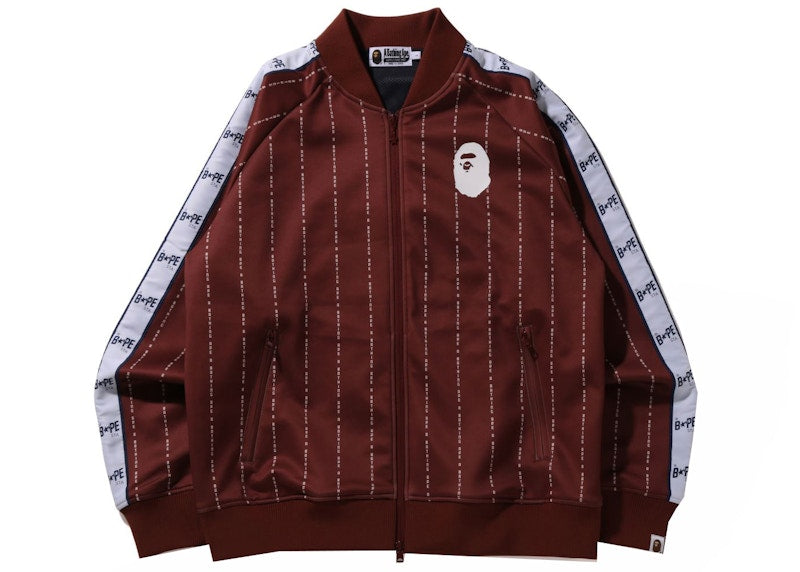 BAPE Text Stripe Jersey Top Brown