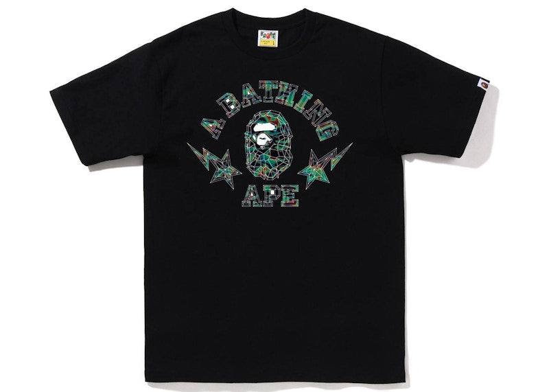 BAPE Thermography Polygon College Tee Black