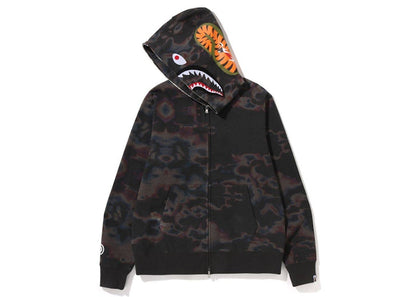 BAPE Thermography Shark Full Zip Hoodie Black