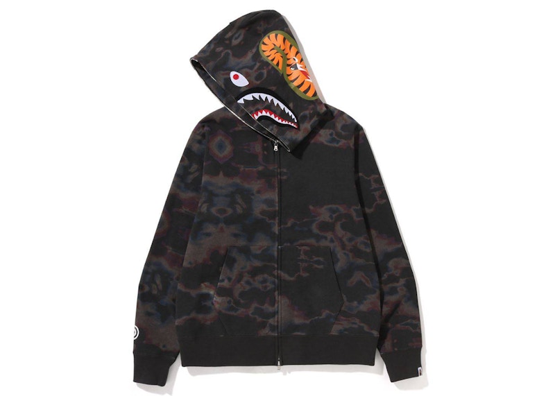 BAPE Thermography Shark Full Zip Hoodie Black