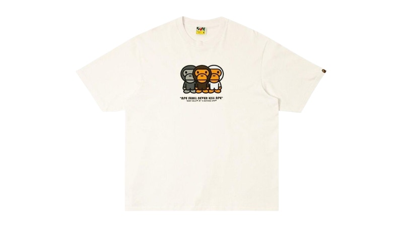 BAPE Three Apes Milo Relaxed Fit Tee White