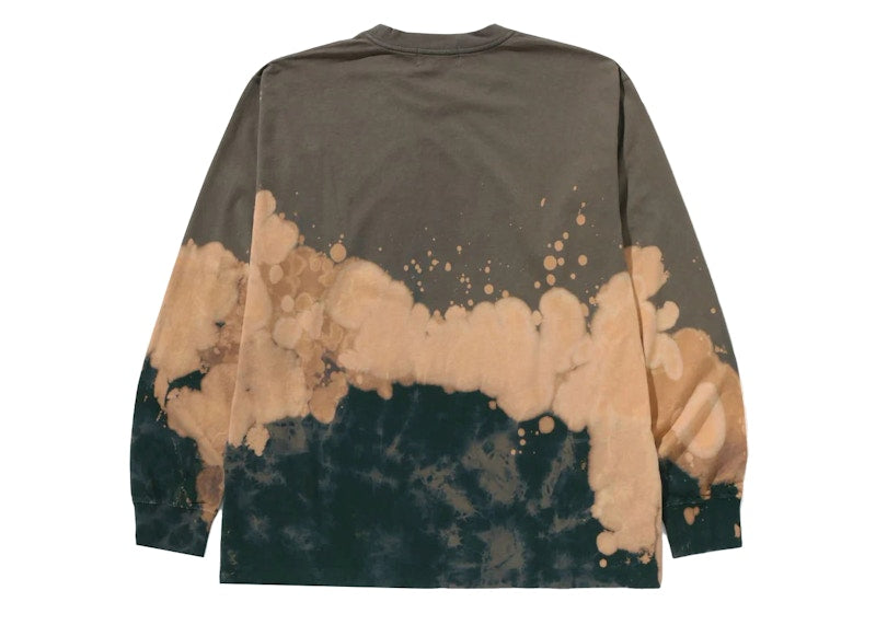 BAPE Tie Dye Ape Head Relaxed Fit L/S Tee Beige