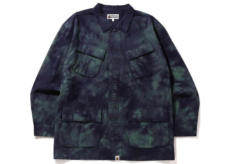BAPE Tie Dye Army Jungle Fatigue Shirt Jacket Purple