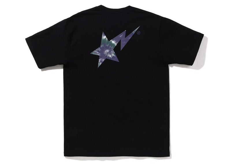 BAPE Tie Dye Bape Sta Logo Tee Black Purple