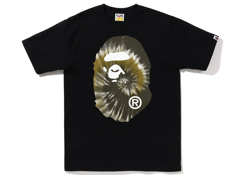 BAPE Tie Dye Big Ape Head Tee Black Black