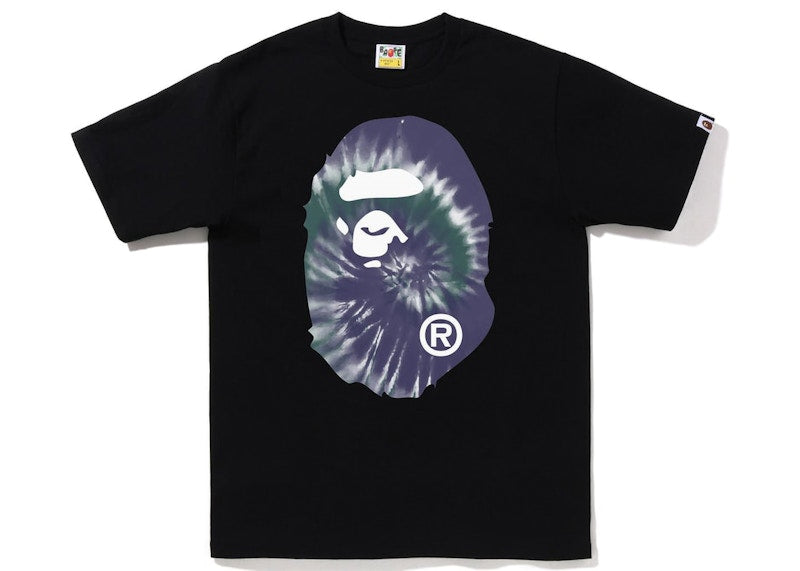 BAPE Tie Dye Big Ape Head Tee Black Purple