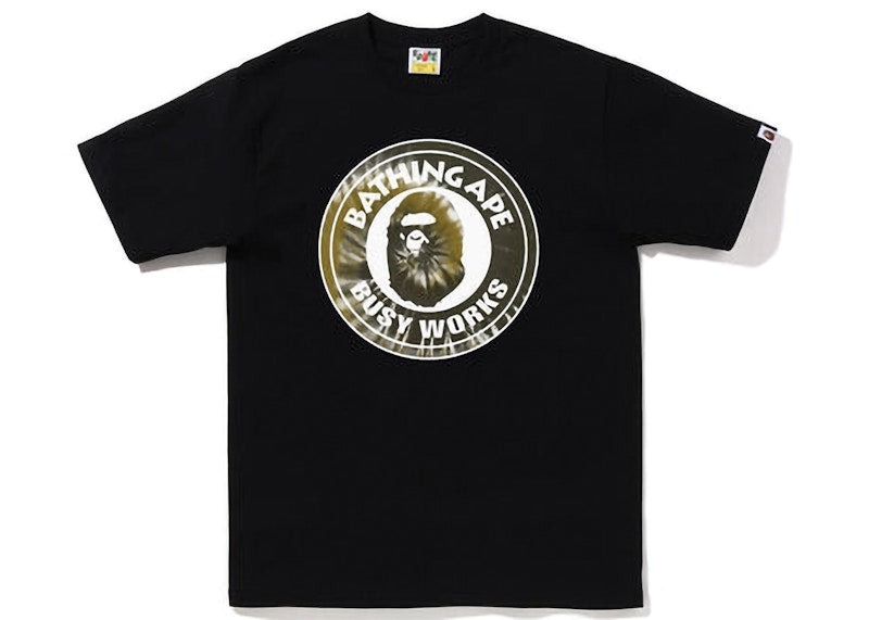 BAPE Tie Dye Busy Works Tee Black Black