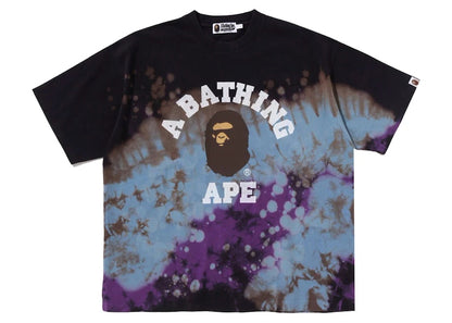 BAPE Tie Dye College Relaxed Fit Tee Black