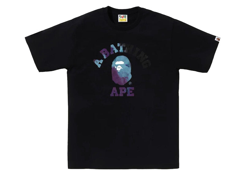 BAPE Tie Dye College Tee Black/Black
