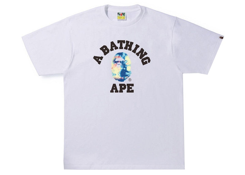 BAPE Tie Dye College Tee White/Multi
